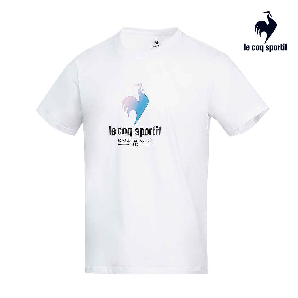 【LE COQ SPORTIF 法國公雞】短袖T恤-男女款-白色-LWR23202