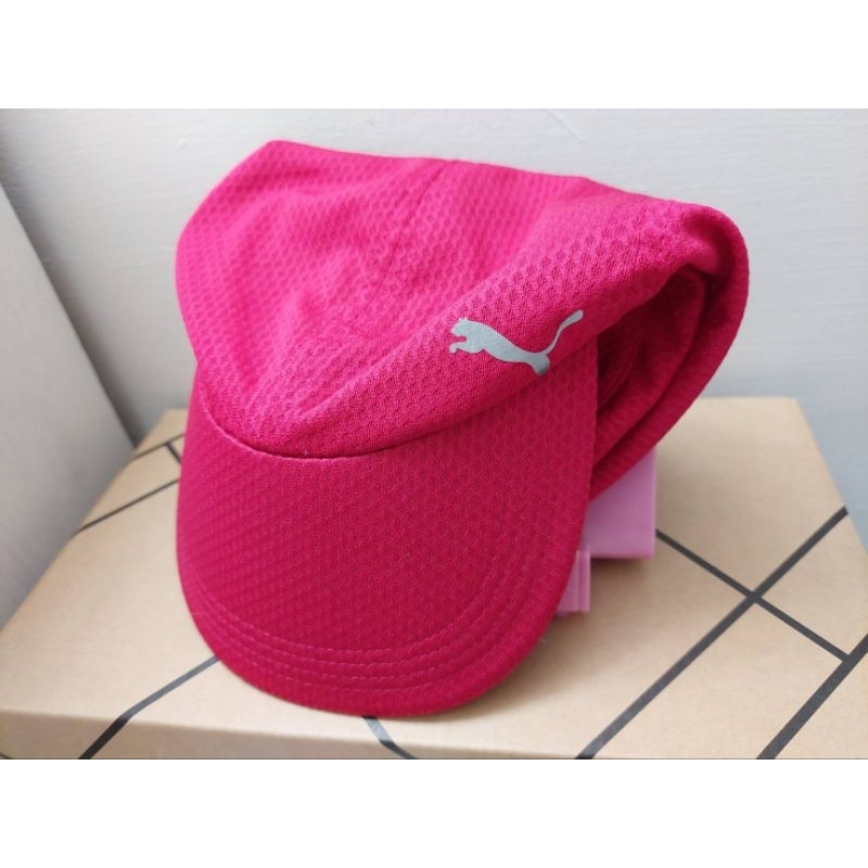 二手痕跡專櫃PUMA氣質反光跳豹 素面素色運動帽 棒球帽 遮陽帽 戶外帽 鴨舌帽 紅色 粉紅 桃紅色 透氣網 網帽