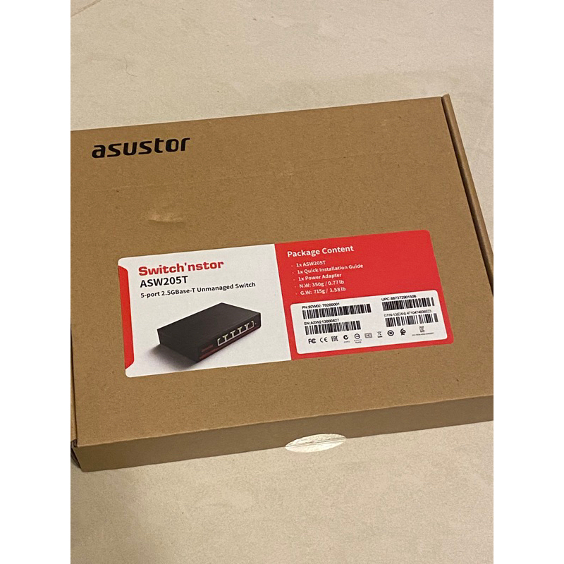 【Asustor】華芸科技 ASW205T 2.5G 五埠 Switch 網路交換器
