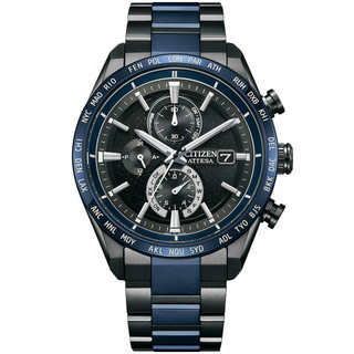 CITIZEN 星辰 GENTS 湛藍星空 DLC Blue 電波對時 鈦金屬 光動能 計時腕錶(AT8187-75E)