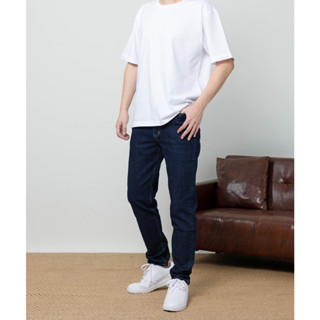 【最後一件臺灣牛仔褲】Slim 硬挺合身直筒牛仔褲 (版型偏窄) ﹝深藍﹞#32003