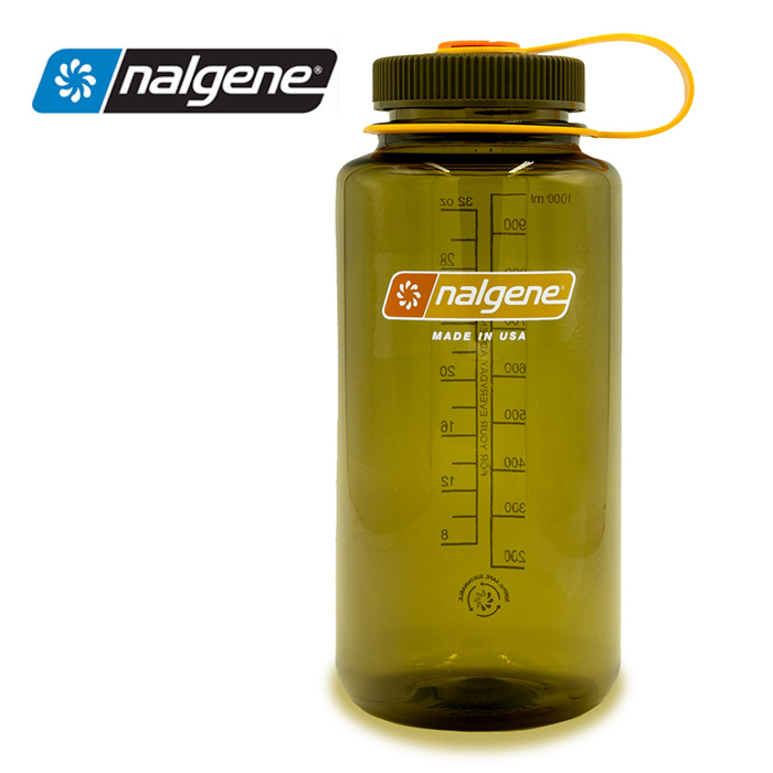 【Nalgene 美國】寬口水瓶 運動水壺 1000cc 橄欖 (2020-0232)