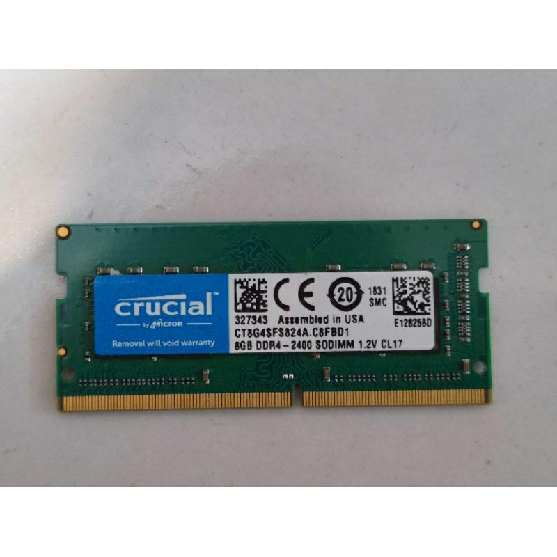 美光DDR4 2400 8GB筆電記憶體