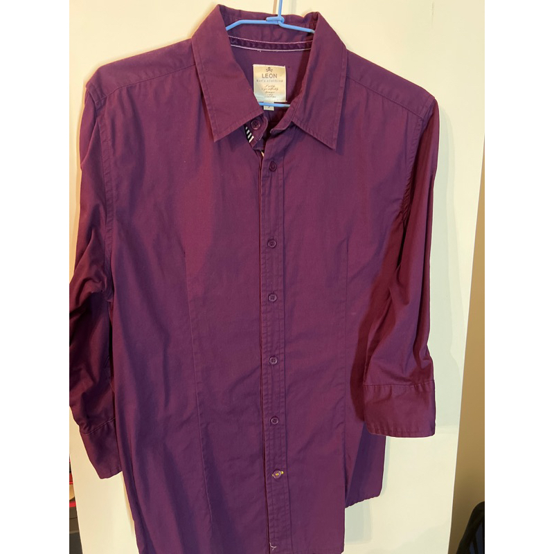 LEON深紫色宴會襯衫