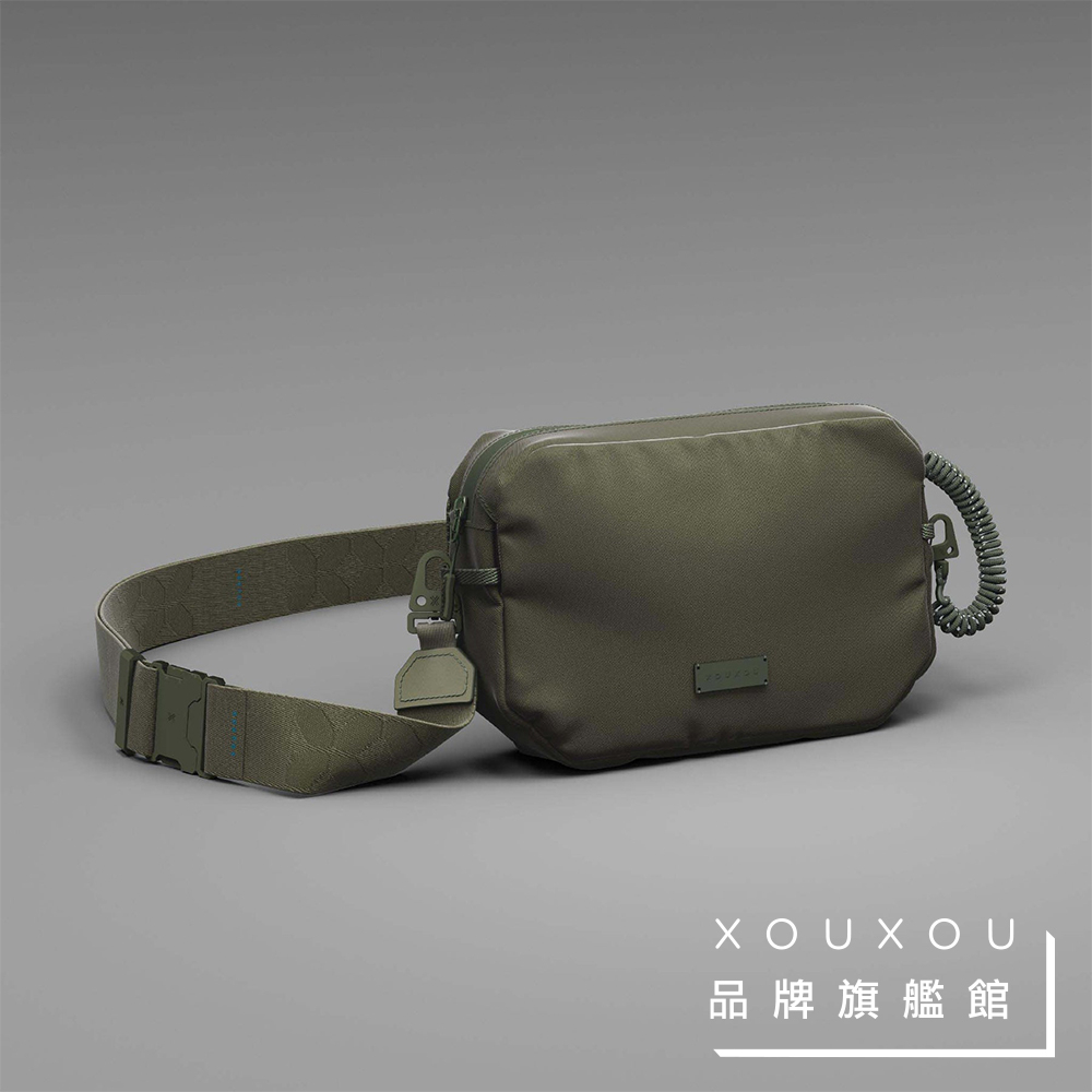 XOUXOU / CROSSBODY BAG機能斜背包-軍綠 可搭配多款背帶