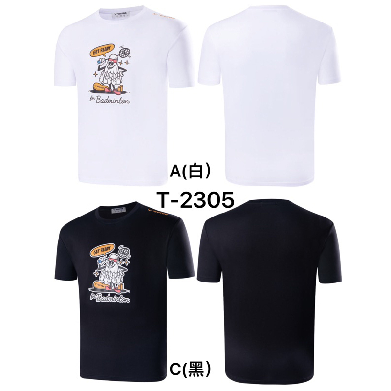 一鳴驚人   VICTOR  勝利 上衣 T-Shirt 羽球人插畫 T-Shirt (中性款) T-2305
