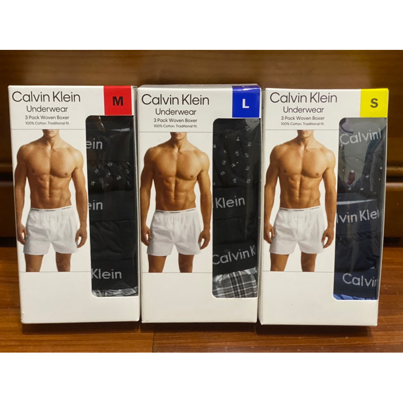 好市多 calvin klein 男彈性內褲 四角褲 平織平口褲 寬口 內褲 ck男內褲 寬鬆 棉質 好事多