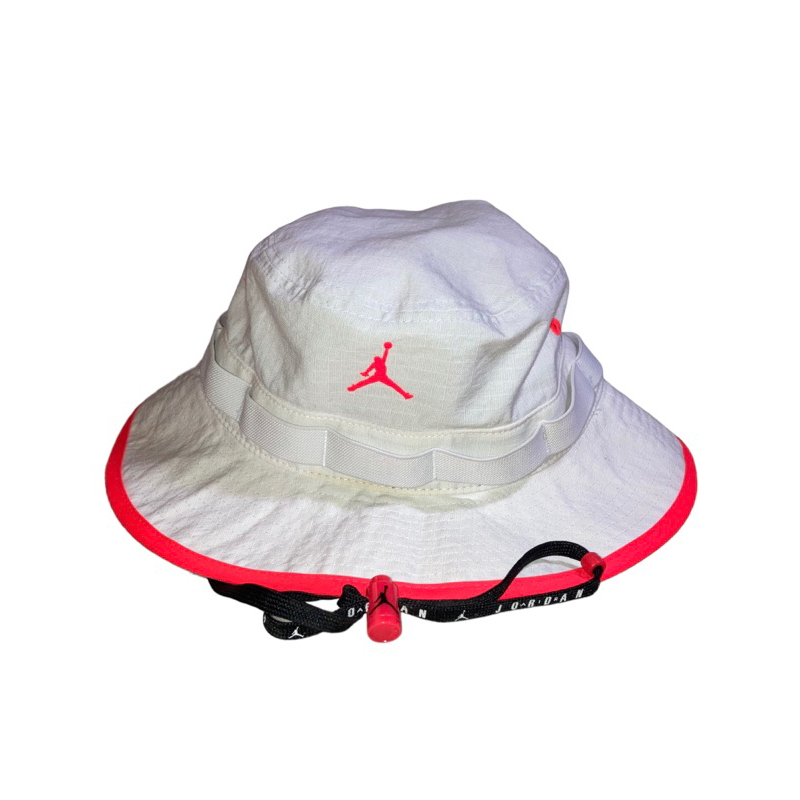 Jordan 白色 漁夫帽 登山帽 休閒帽 寬帽沿 遮陽帽 戶外帽 大帽簷 抗UV帽子