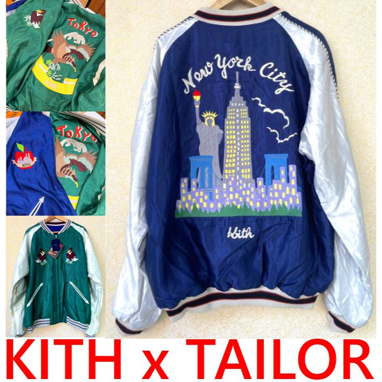 BLACK全新KITH x TAILOR東京新年限定TOYO製作橫須賀棒球外套/暴走族夾克 (自由女神/富士山老鷹)