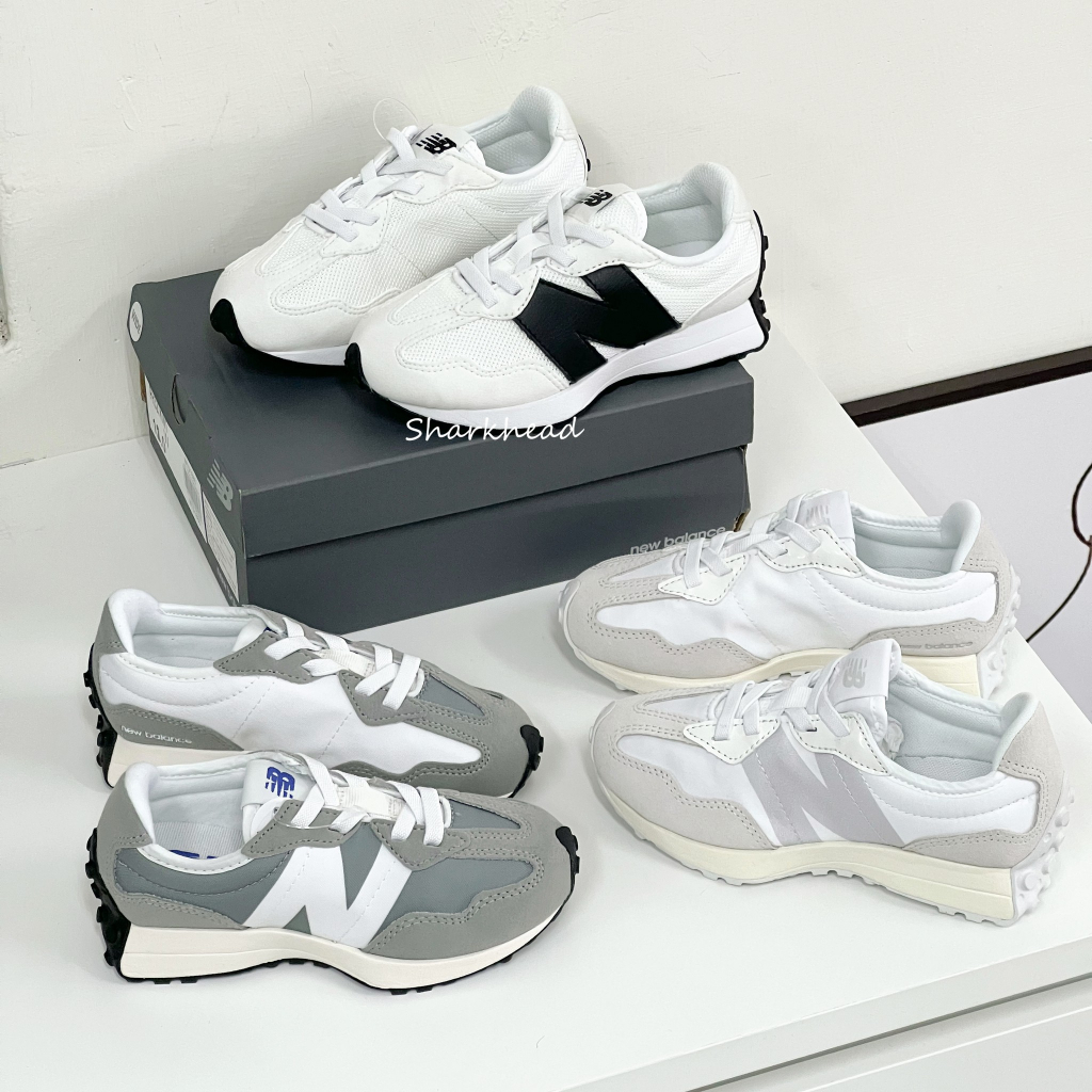 【Sharkhead】現貨 New Balance 327 大童 海鹽 白絲綢 元祖灰 童鞋 鬆緊帶 PH327FE 白