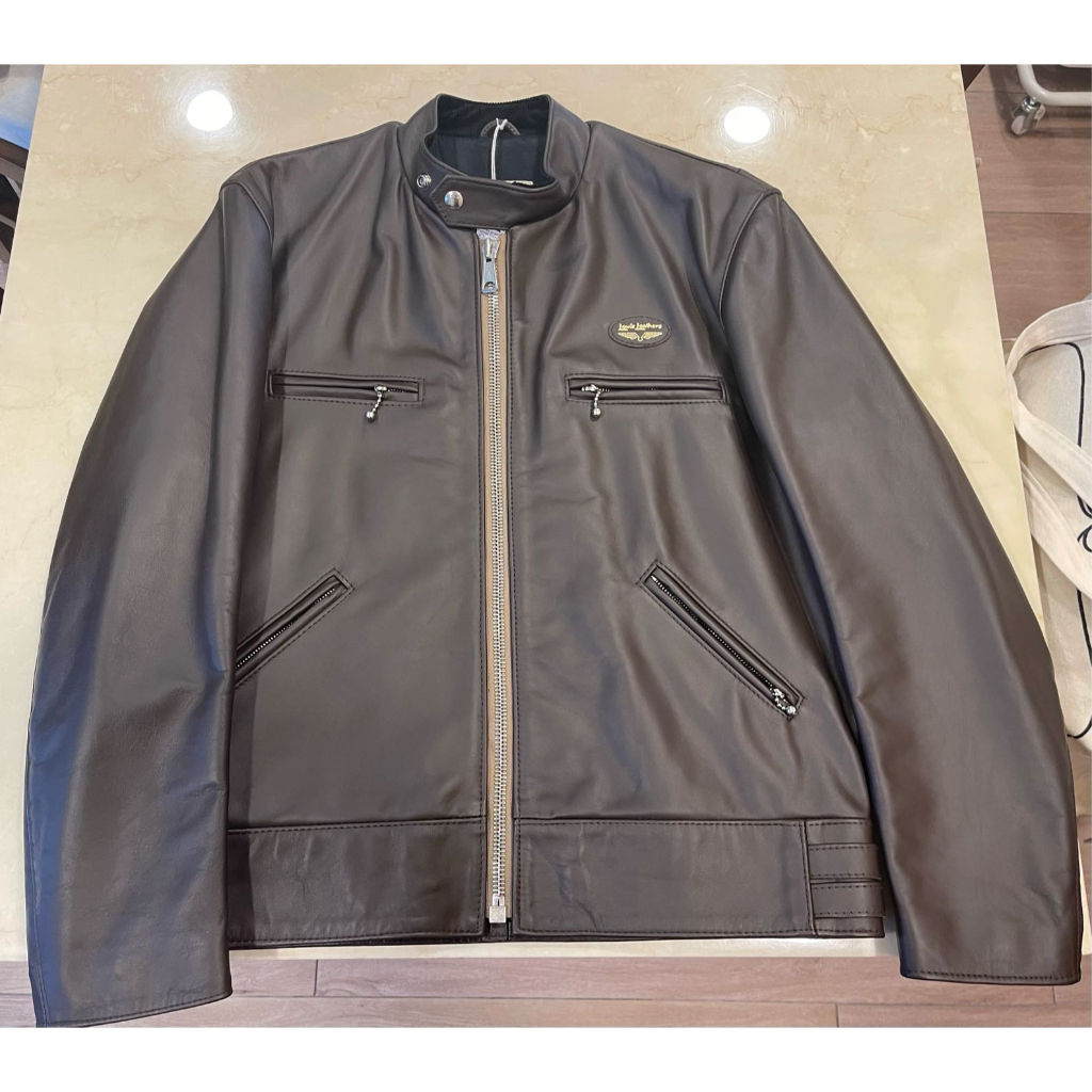 二手美品 英國 Lewis Leathers Super Sportsman 40號 咖啡色 馬皮 直拉鍊 皮衣