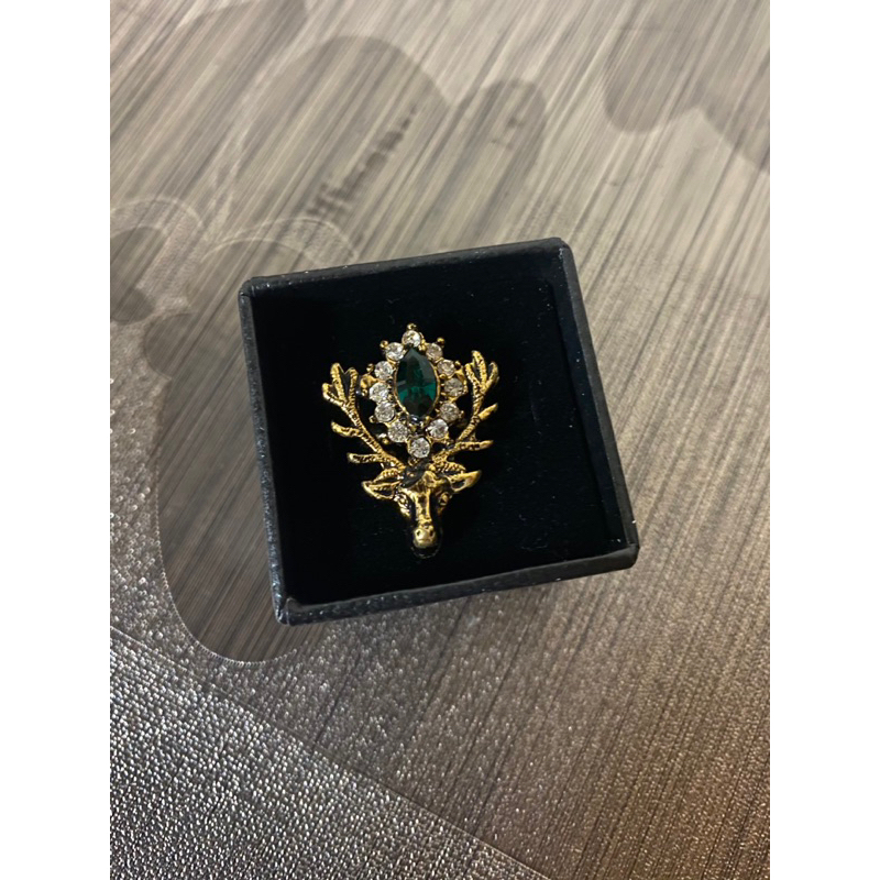 CORDATE 近全新 麋鹿戒指（綠）