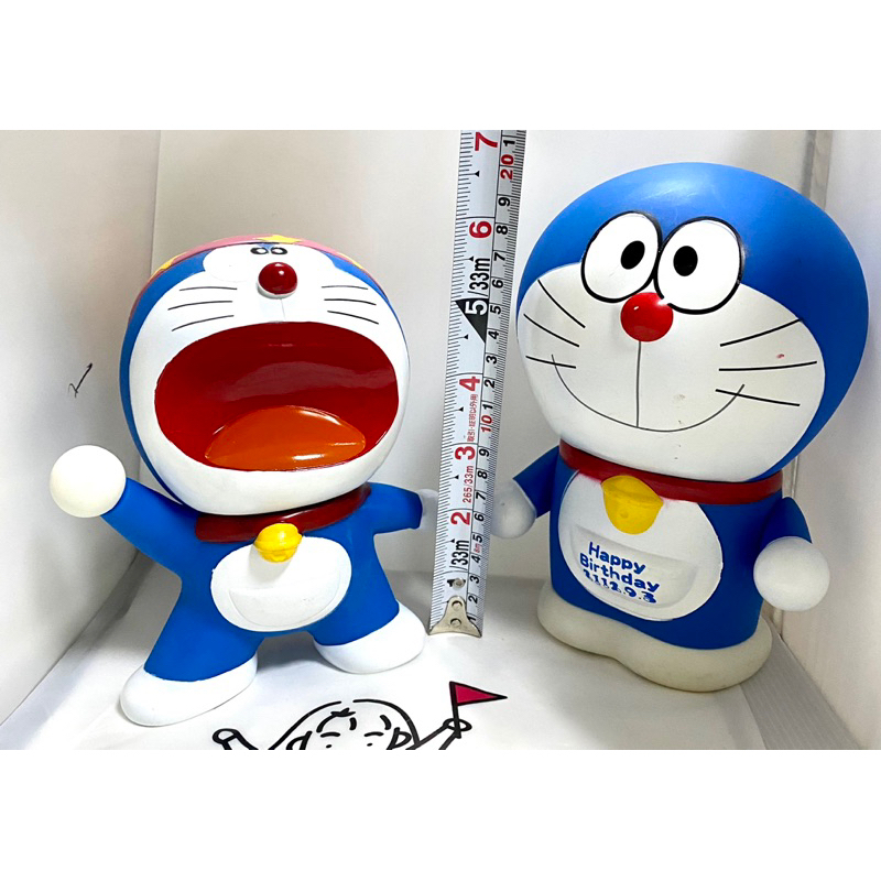 2個一起賣@哆啦a夢存錢筒Doraemon @企業娃娃企業寶寶收藏早期懷舊復古柑仔店玩偶玩具人偶黏土人存錢桶撲