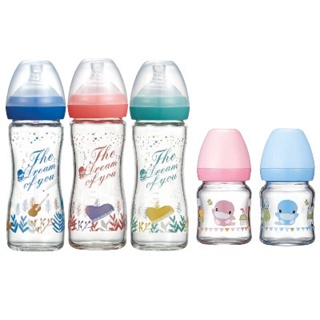KUKU酷咕鴨 夢想樂章寬口玻璃奶瓶 240ml(3色)/寬口玻璃奶瓶120ml(2色)
