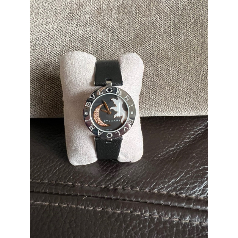 BVLGARI B.zero1 Black Dial 寶格麗 日月圖案鑲鑽 女仕腕錶（99成新）