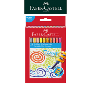 【Faber-Castell】旋轉蠟筆24色/不沾手設計/旋轉出芯/繽紛多彩 台灣輝柏