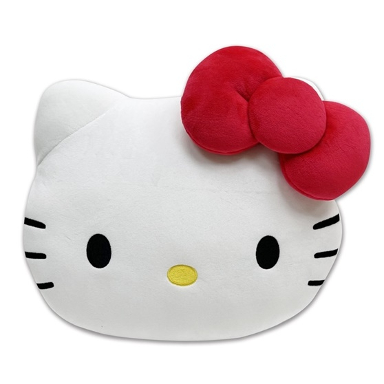 Hello Kitty 經典絨毛系列 頭型舒適抱枕 午安枕 腰靠墊 PKTD017W-10