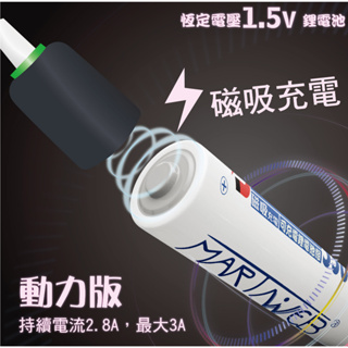 二代鋰電池 磁吸式 USB充電電池 大電流 3號/4號充電電池 1.5v恆壓鋰電池< martinweb鋰電池最佳選擇>