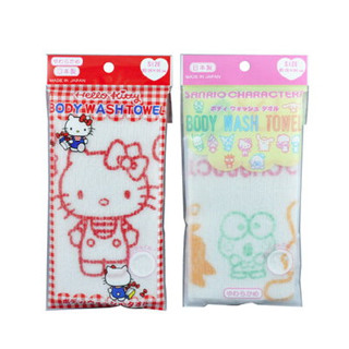 asdfkitty*日本製 KITTY 三麗鷗家族 泡沫洗澡巾/沐浴巾-26*80公分