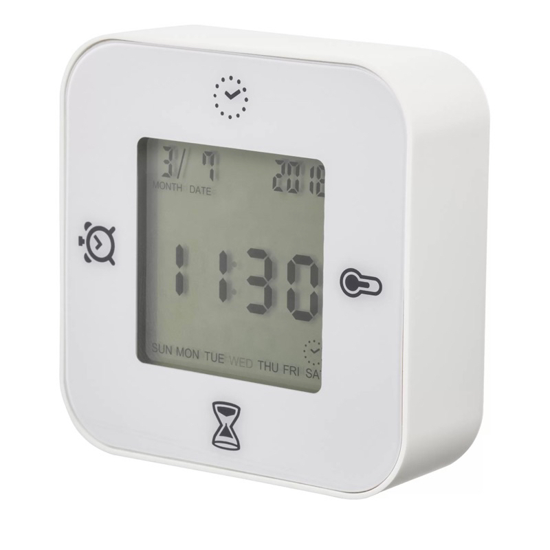 快速出貨IKEA KLOCKIS時鐘/溫度計/鬧鐘/計時器,白色