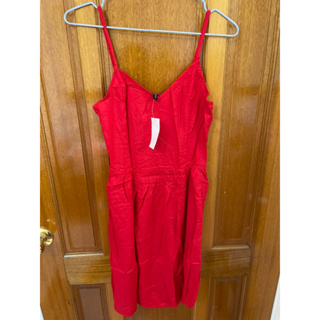 H&M紅色細肩帶短洋裝 尺寸34