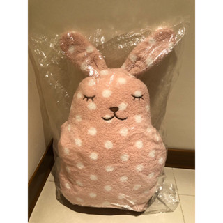 動物造型暖手抱枕.粉色.白色點點