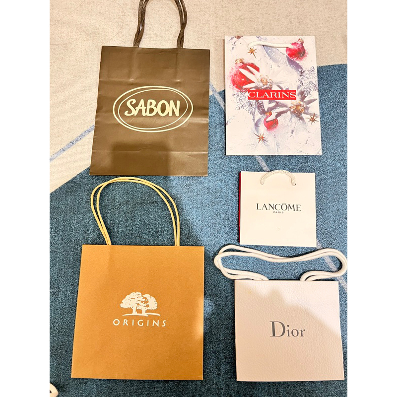 化妝品專櫃紙袋(sabon、品木宣言、克蘭詩、dior、蘭蔻lancome)