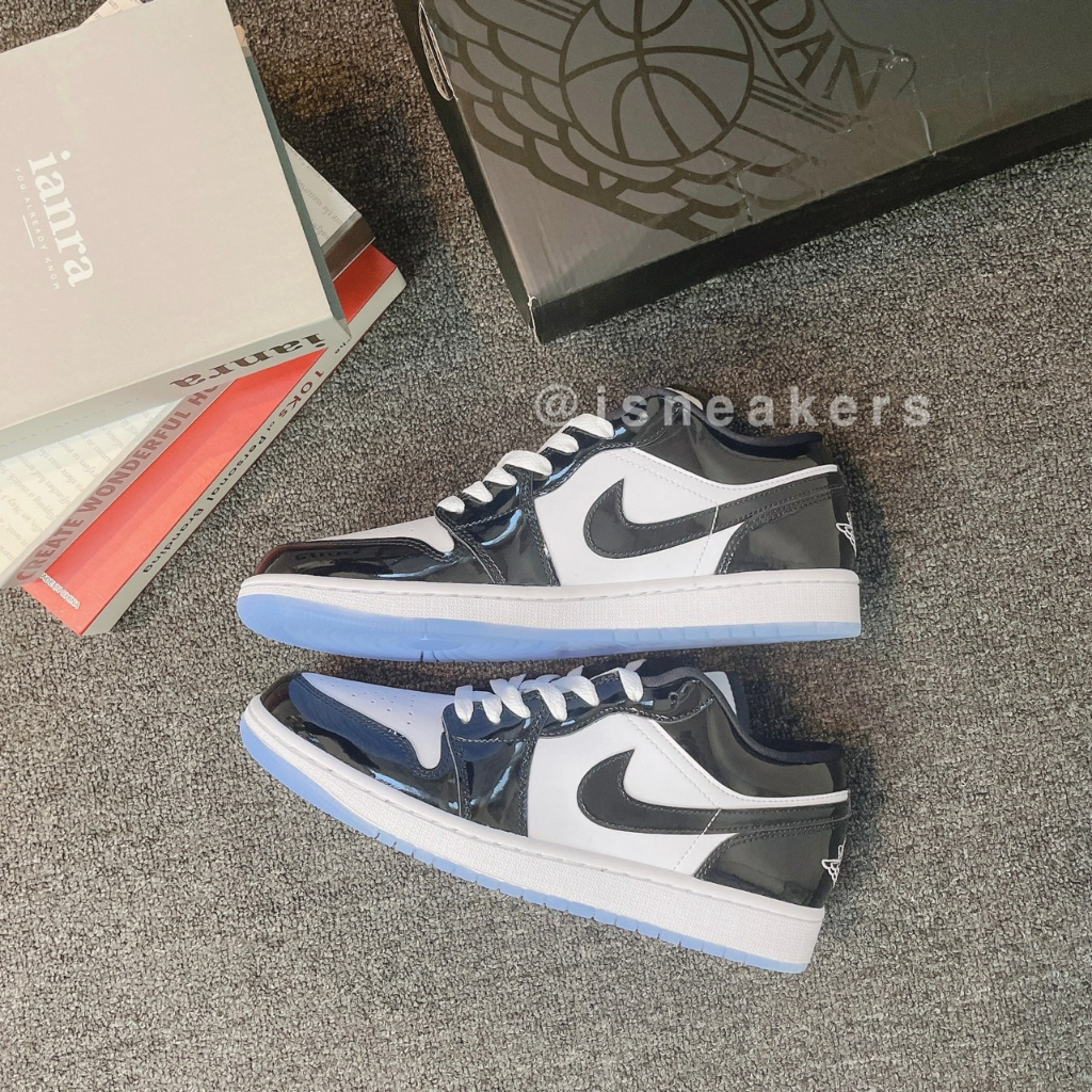 Isneakers Nike Air Jordan 1 Low “Concord” 康扣漆皮黑白 DV1309-100