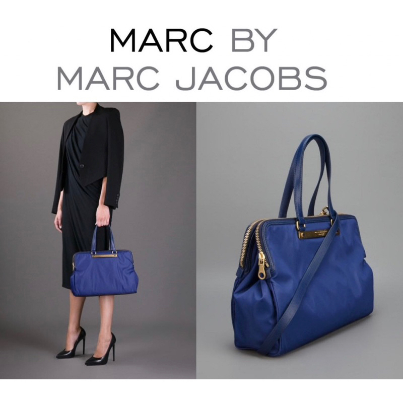 marc by marc jacobs 尼龍+真皮 公事包 2way 斜背包 肩背包 側背包