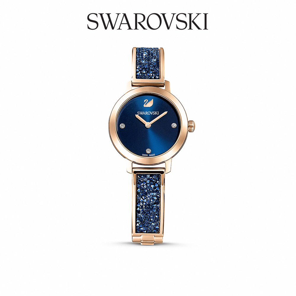 SWAROVSKI 施華洛世奇 Cosmic Rock 玫金色湛藍璀璨手錶