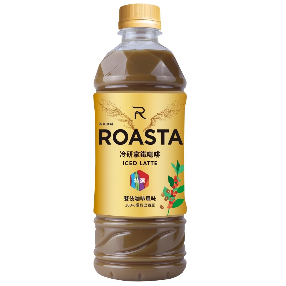 ROASTA冷研拿鐵咖啡PET[箱購]455ml毫升 x 24BOTTLE瓶【家樂福】