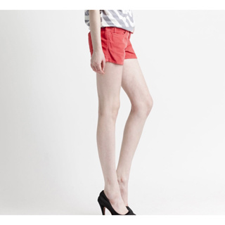 全新BRAPPERS 女款Boy Friend Jeans系列-腰39臀49公分女用彈性條絨短褲-橘紅