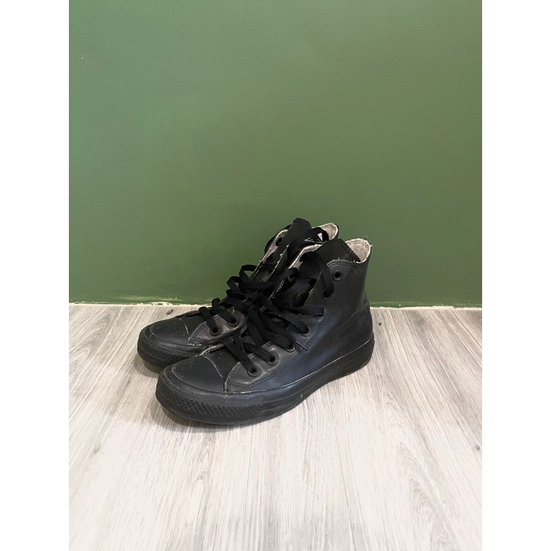 Converse EU37號 黑色PU皮革防水高筒鞋