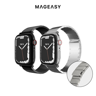 MAGEASY▸魚骨牌 Apple Watch Maestro M 不鏽鋼磁扣鏈錶環 金屬錶帶