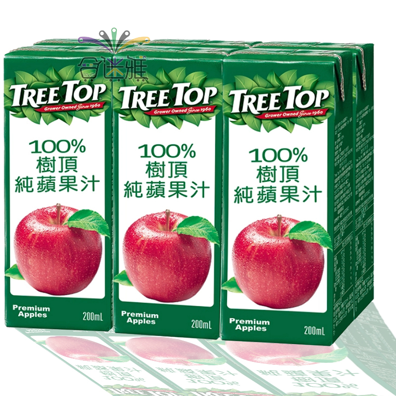 【促銷】 樹頂 100% 純蘋果汁 (200ml/瓶)6瓶/組 純果汁&lt;蝦皮店到店/超取限18瓶&gt;