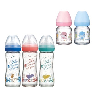 KUKU酷咕鴨 夢想樂章寬口玻璃奶瓶240ml/寬口玻璃奶瓶120ml