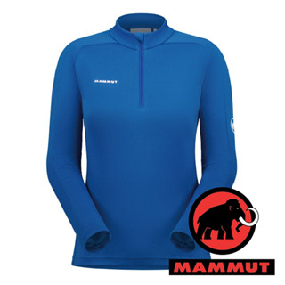 【MAMMUT 長毛象】女半門襟吸濕排汗長袖上衣『冰藍』1016-00101