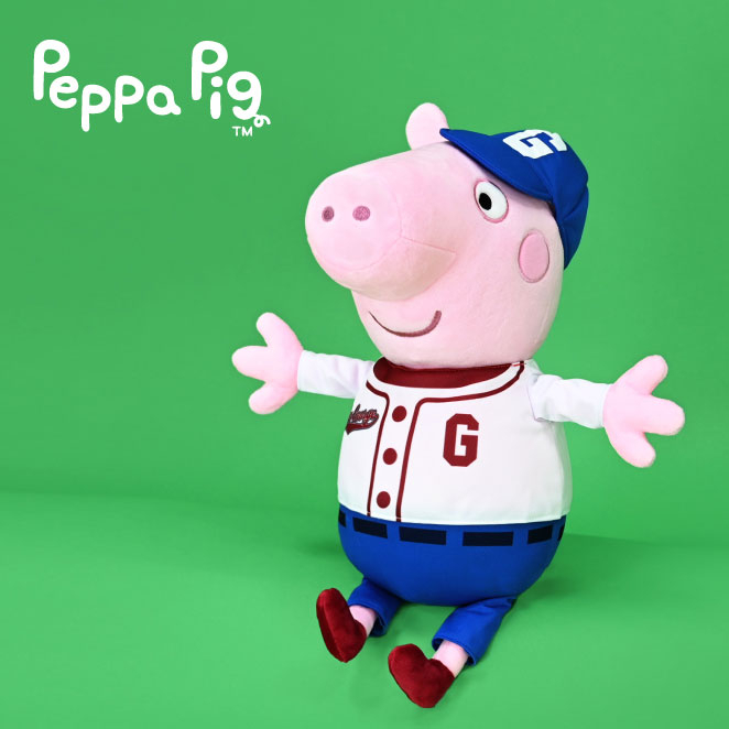 【KHTOY】粉紅豬小妹喬治棒球裝玩偶-6吋