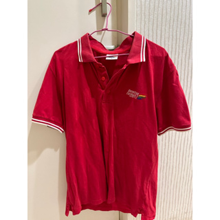 Benetton formula 1 racing team 紅色polo衫