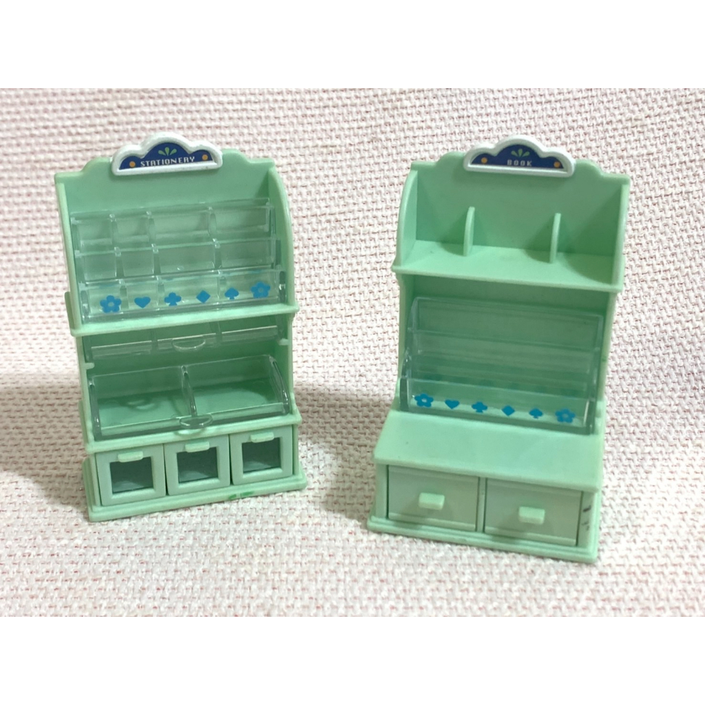 森林家族-二手絕版湖水綠文具攤空架子，文具架，文具店