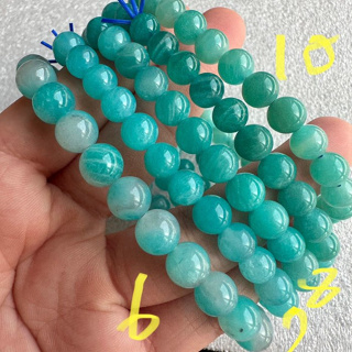 僅此一波-天河石6.8mm++ 水藍綠圓珠（單圈）手珠手鍊•點點水晶•