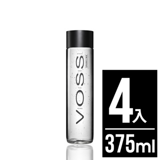 【VOSS芙絲】挪威頂級氣泡礦泉水(375mlx4入)-時尚玻璃瓶