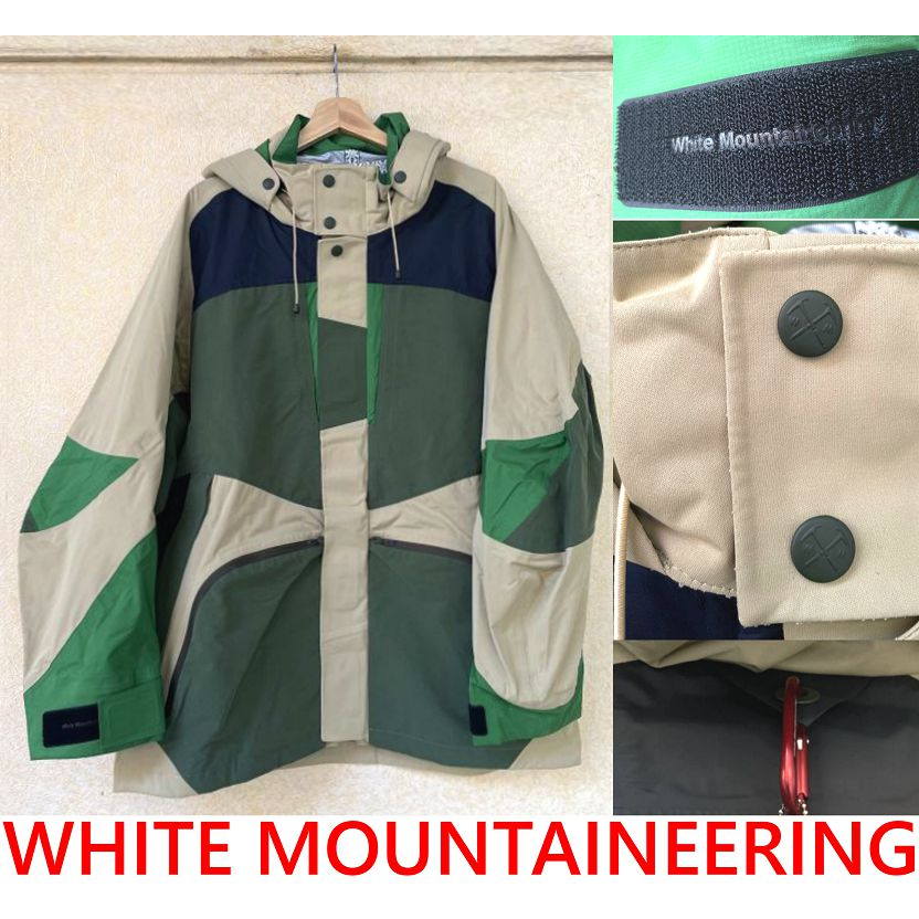 BLACK全新WHITE MOUNTAINEERING x GORE-TEX登山連帽風衣外套/拼接撞色夾克