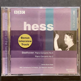 Beethoven貝多芬-第2 & 5號鋼琴協奏曲 Hess哈絲/鋼琴 Sargent沙堅特/指揮 BBC唱片歐版