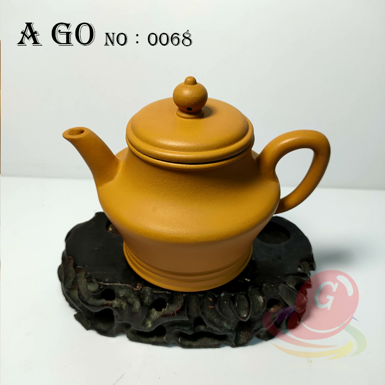 [A go]全新黃金段泥紫砂壺 茶壺 容量300CC壺型大氣NO：0068