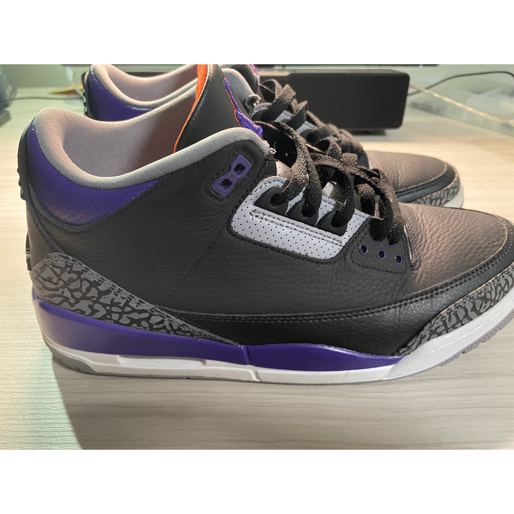 Jordan 3 Retro Black Court Purple [US-10.5]