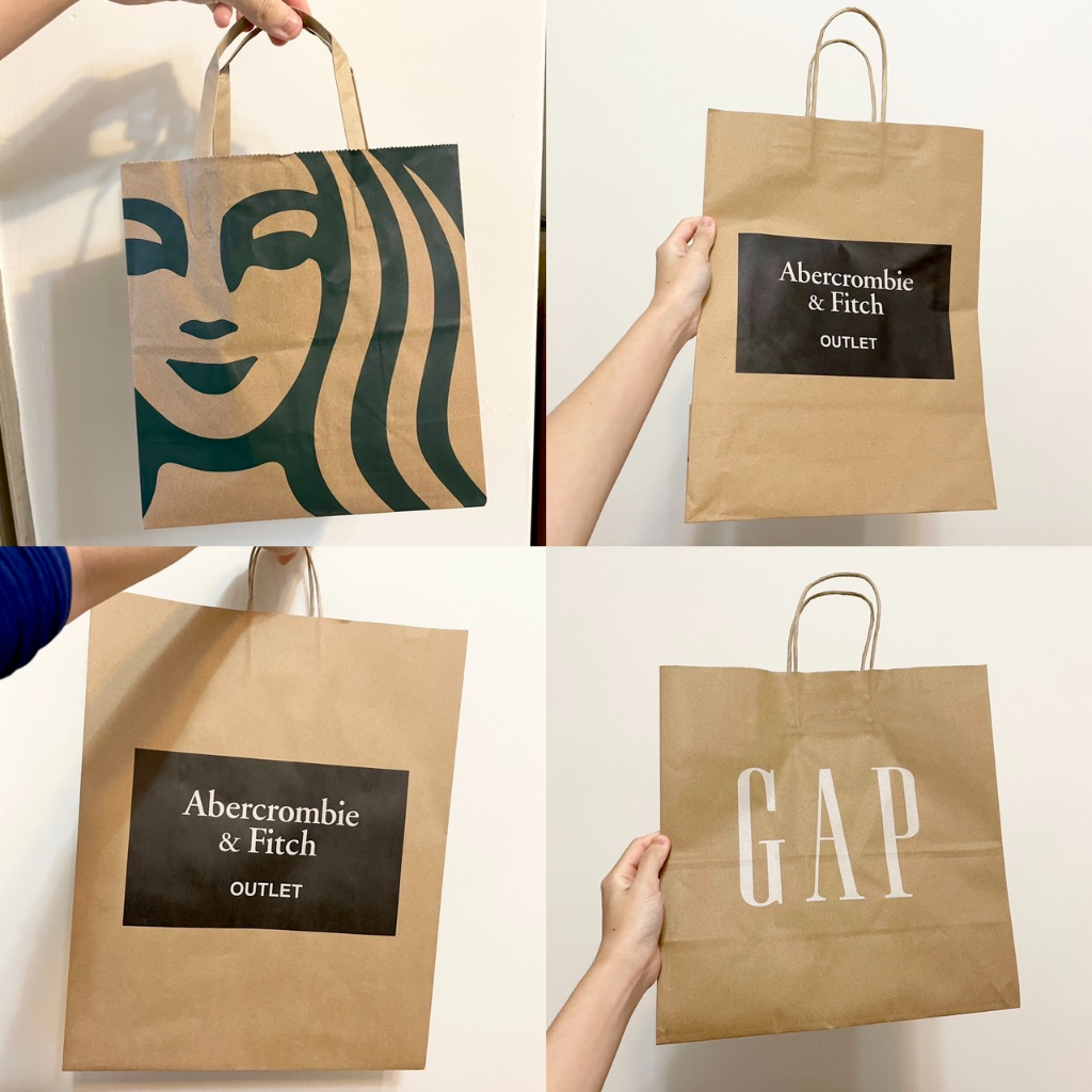 美國名牌紙袋 GAP a&amp;f 星巴克 Abercrombie &amp; Fitch Holister 百貨公司品牌紙袋 袋子