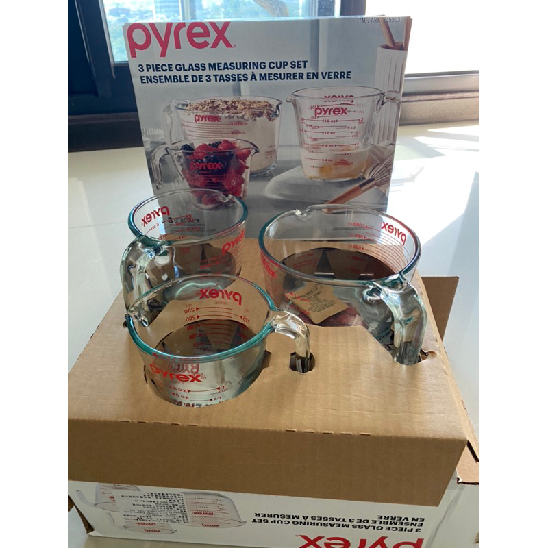 Pyrex烘焙系列-單耳玻璃量杯三件組