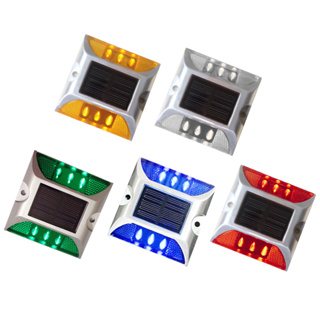 【傑太光能】D-061 6LED反光燈殼閃亮太陽能道釘 指示燈 鋁鑄道燈 交通信號燈 紅/黃/藍/綠/白