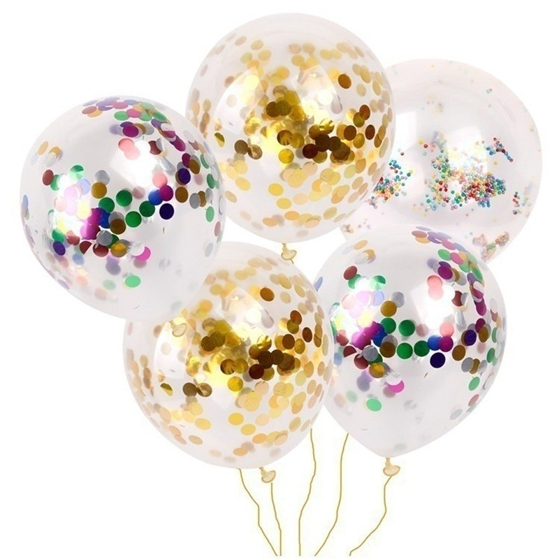 05 12吋透明亮片氣球 乳膠氣球 生日氣球 慶生氣球 婚紗照 派對 畢業 告白求婚 尾牙 布置 空飄 玩具 圓型氣球